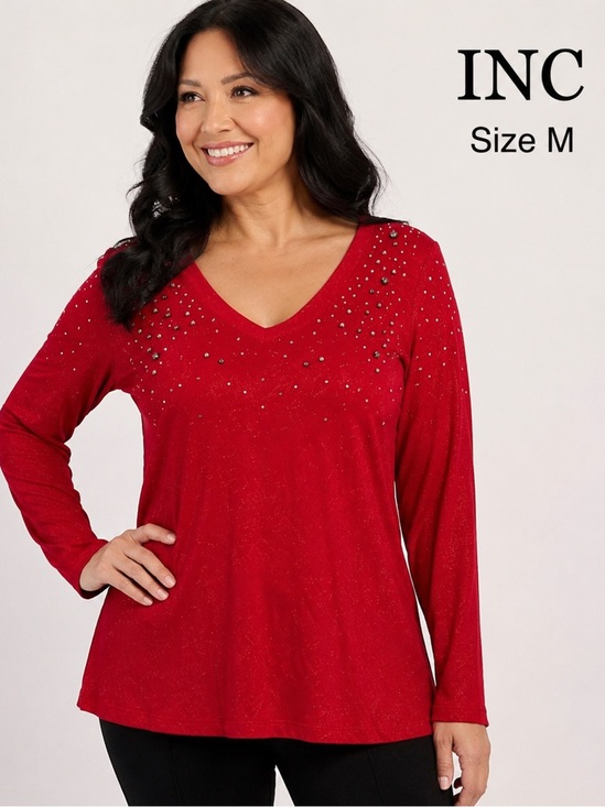 INC International Concepts Tops - INC International Concepts women red classic top/M